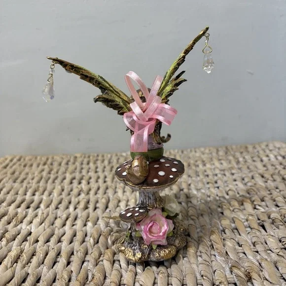 Ebros Amy Brown Thinking Of You Fairy Sitting On Wild Giant Mushroom Statue - Picture 5 of 7